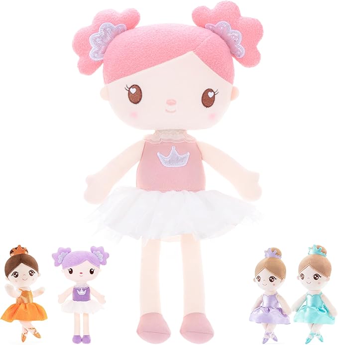 Gloveleya Baby Girl Gifts Rag Doll Soft Plush Candy Girl Pink 15" with Gift Bag