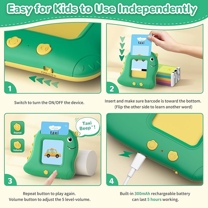 Toddler Toys Talking Flash Cards with 510 Sight Words, Montessori Learning Toys for Toddler 1-3 2-4, Autism Sensory Speech Therapy for Boys Girls 2 3 4 5 6 Year Old Kids Gifts