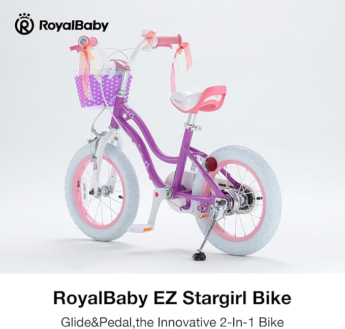 RoyalBaby Girls Bike Classic & EZ Kids Bike, Balance and Pedal Bicycle, 12 14 16 18 20 Inch Toddlers to Big Kids 3-10 Years