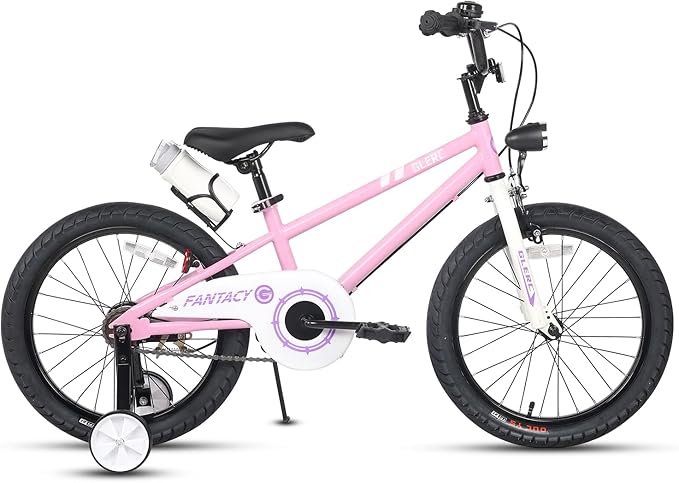 Glerc Fantacy Kids Bike, 12-20 Inch Children Bicycle for 2-13 Years Old Boys Girls, Kids Bicycle with Water Bottle Holder & Headlight & Training Wheels, Multiple Colors