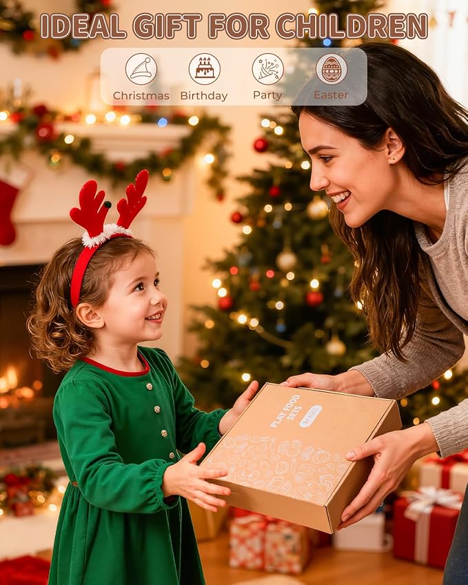 70 PCS Montessori Wooden Play Food Set for Kids Kitchen with Cutting Fruits, Veggies, Bread, Meat & Wooden Crates – Educational Pretend Toys for Boys & Girls 3-5, Perfect Kids