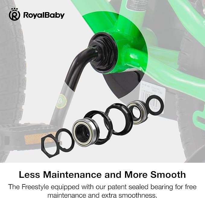 RoyalBaby Kids Bike EZ Freestyle Training Free Balance to Pedal Easy Learning Bicycle, 12-18 Inch for Toddlers to Big Kids