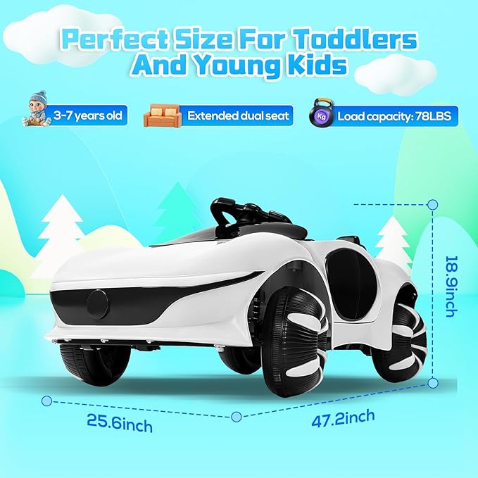 SEALIGHT 12V Kids Ride On Car Truck w/Parent Remote Control, Electric Car for Kids Children Ride On Truck Toddler Electric Vehicle with Double Doors/Safety Belt/LED Lights/Music Player/Bluetooth