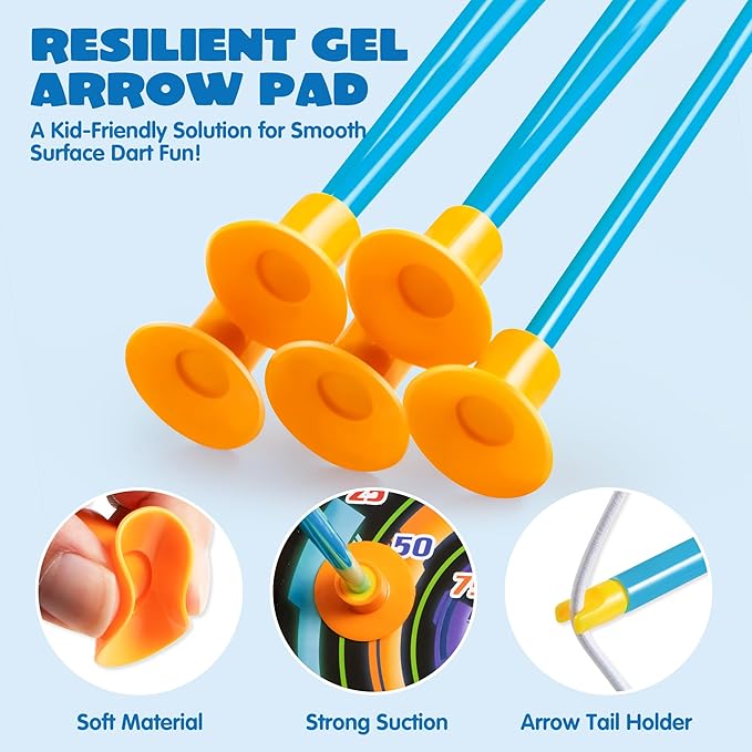 JOYIN LED Bow and Arrow for Kids, Light Up Archery Toy Play Set with Suction Cups Arrows, Targets & Arrow Case, Indoor and Outdoor Hunting Play Gift Toys for Boys Girls 6-12