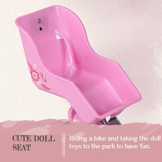 Glerc Sasha Girls Bike, 12-20 Inch Kids Bike for Children Ages 2-13 Years, Kids Bicycle with Doll-Seat & Basket & Training Wheels, Multiple Colors