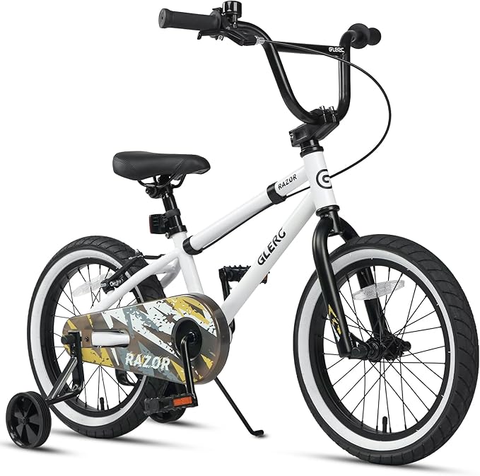 Glerc Kids Bike for Ages 1-8 Years Old, 12-16 Inch BMX Style Kids Bicycle with Training Wheels, Boys Bike for Children and Toddler, Multiple Colors