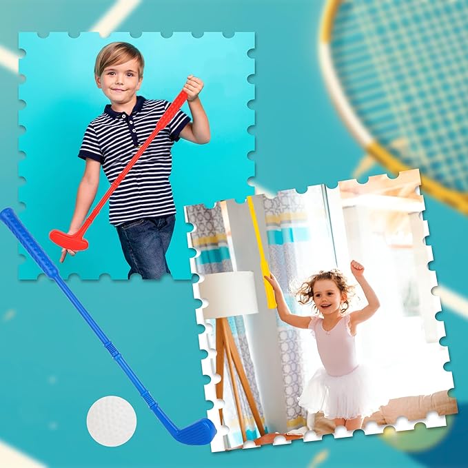 24 Pcs Kids Plastic Mini Golf Plastic Toddler Golf Clubs Golf Set for Outdoor Indoor Educational Golf Birthday Christmas Party Gifts, 3 Colors