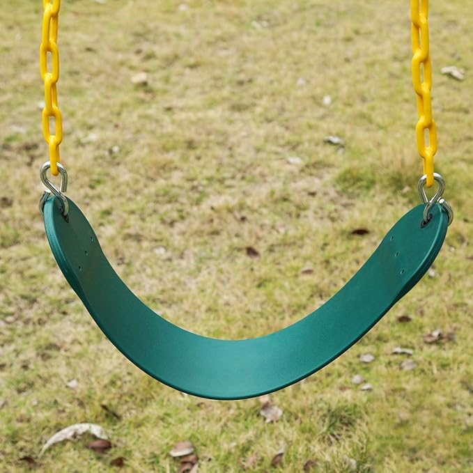 Sunnyglade 6 PCS Swings Seats Heavy Duty with 66" Chain, Playground Swing Set Accessories Replacement with Snap Hooks, Support 250lb (6, Green)