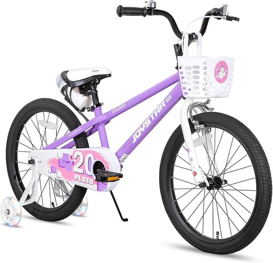 JOYSTAR Pluto 12 14 16 18 20 Inch Kids Bike with Light Up Training Wheels, Kids' Bicycle for Boys Girls Age 3-12 Years, Children Bikes, Multiple Colors