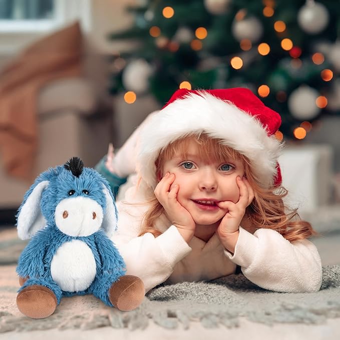 Heatable and Coolable Donkey Stuffed Animals, Microwavable Stuffed Animal Heating Pads for Soothing, Lavender Scent Donkey Plush for Discomfort, Plushies Gift for Kids & Aldults