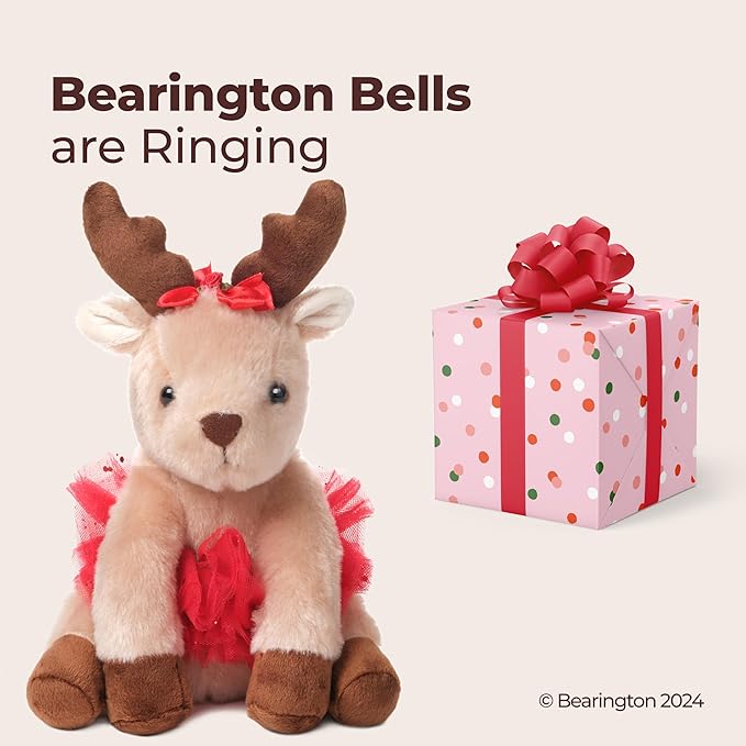 Bearington Darling Dancer Ballerina Reindeer Stuffed Animal, 7 Inch Stuffed Reindeer Christmas Doll, Ideal Christmas Plush Toy Gift for Toddlers, Kids & Teens, for Ages 3-14