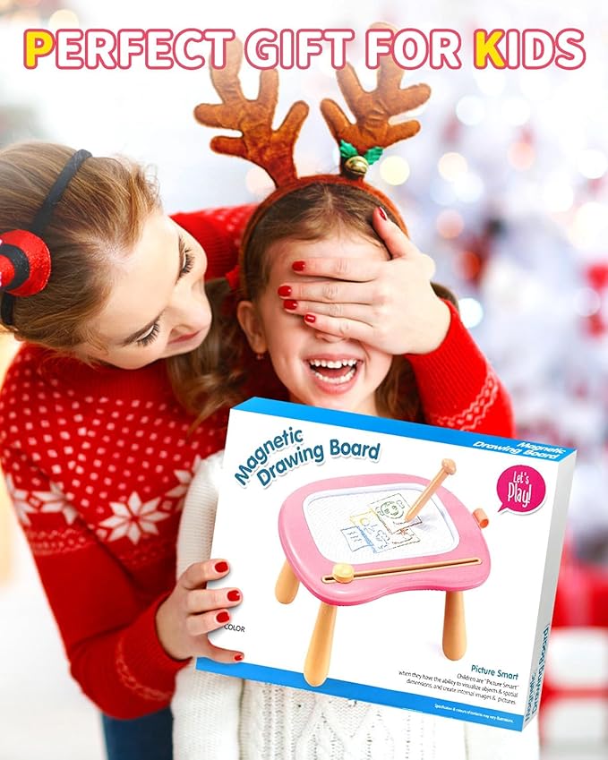 Magnetic Drawing Board Toddler Toys - Doodle Board for Toddlers 1-3 - Learning Educational Toy Etch Sketch Writing Doodle Board Age 2-4 Travel Games - Best Birthday Christmas Gifts for Girls