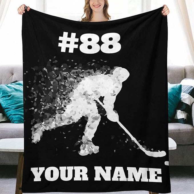 Boys Hockey Gifts - Ice Hockey Blanket for Girls - Kids Throw Blankets for Girls - 40"x50" Soft Warm Throws for Sofa