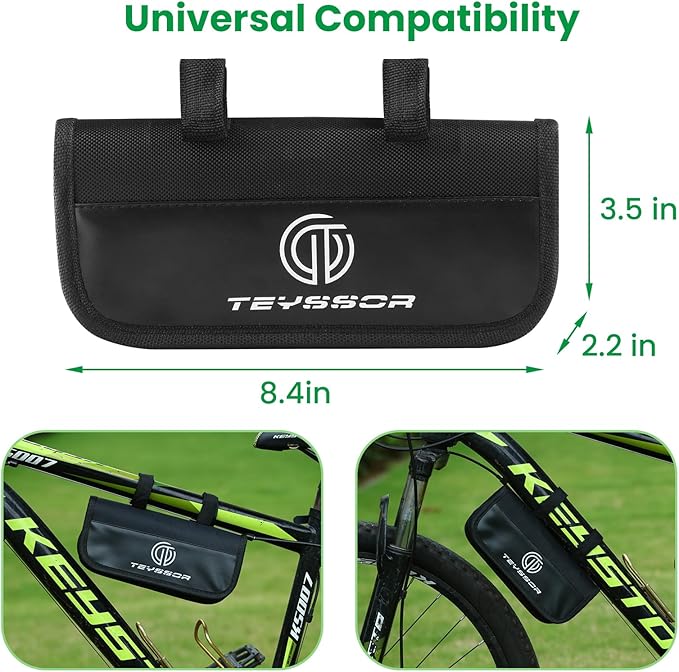Teyssor Bike Repair Bag with Tire Pump, Bicycle Tire Repair Tool Kit, Portable Tool Bag with 16 in 1 Multitool All in One Bike Kit for Cycling