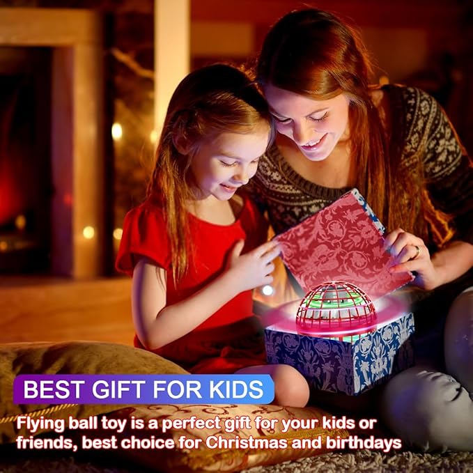 Flying Orb Ball Toy - 2025 Upgraded Magic Flying Orb Toy with LED Light 360°Rotating, Boomerang Flying Toys Indoor Outdoor Fun Games, for 6 7 8 9 10 12+ Year Old Kids Boys Girls Adults