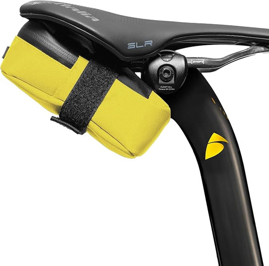 Signature Bike Saddle Bag – Electric Yellow | 0.5L Bike Seat Bag (3" x 5.25" x 2") | Water-Resistant Ripstop, Waterproof Zipper, Internal Pocket | Durable Under Seat Storage