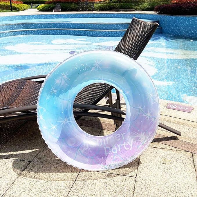 Children Swimming Ring, Inflatable Pool Floats Swim Tube Raft Toy with Fruits Mermaid Decorations Summer Water Fun Lounge Beach Lake Party Supplies for Kids
