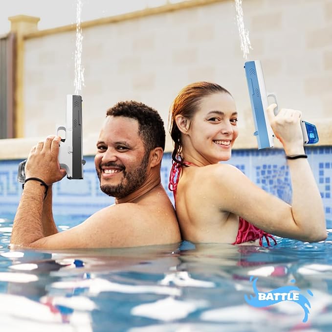 2 Packs of Electric Water Guns for Children's Summer Gifts, Lady Bug Toys for Children - Outdoor Water Guns for Swimming Pools and Beaches, with 4 Water Tanks (Electric)