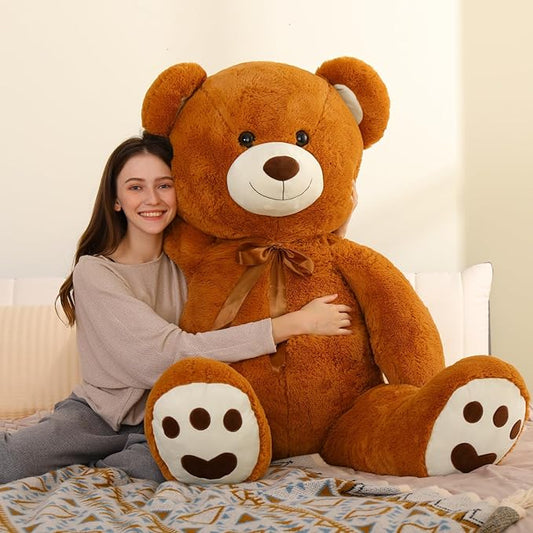 MorisMos Giant Teddy Bear Stuffed Animal 5ft, Large Life Size Big Teddy Bear Plush Gifts for Wife, Girlfriend, Women on Valentine, Christmas, Baby Shower