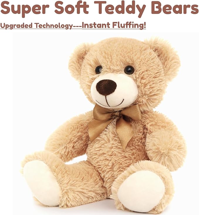 MaoGoLan 12 Pack Teddy Bears in Bulk, 14inch Small Stuffed Animals Teddy Bears for Baby Shower Wholesale Plushies for Themed Birthday Wedding Party Favors - 3 Colors