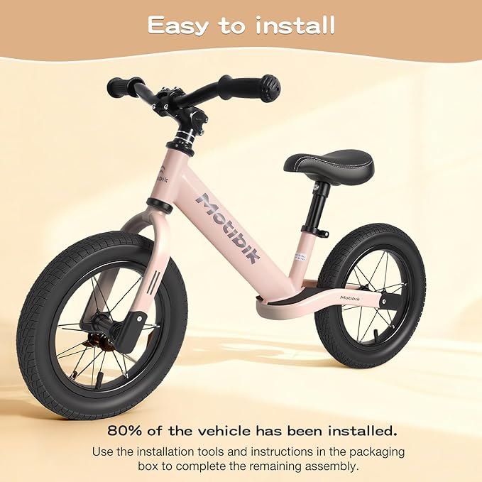 Toddler Balance Bike 3 Year Old,12 Inch Inflatable Rubber Tires,No Pedal Kids Toy Bike for 3-6 Years Old,The Perfect First Bike 3-6 Boys Girls, Multiple Colors