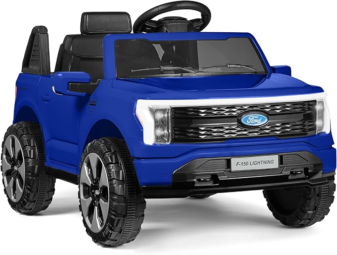 Best Choice Products Licensed Ford F-150 Lightning Truck Kids 12V Electric Ride On Car Toy w/ 66lb Weight Capacity, Parent Control, Bluetooth - Blue