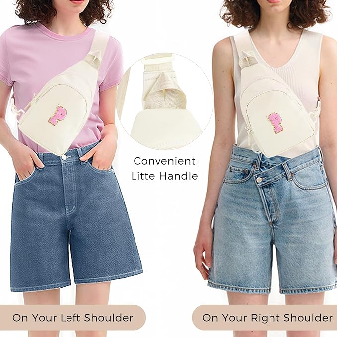 Birthday Gift for 5 6 7 8 9 10 11 12 13 14 15 16 Year Old Girls Fanny Pack Crossbody Bags for Women,Cute Trendy Stuff - Cream,P