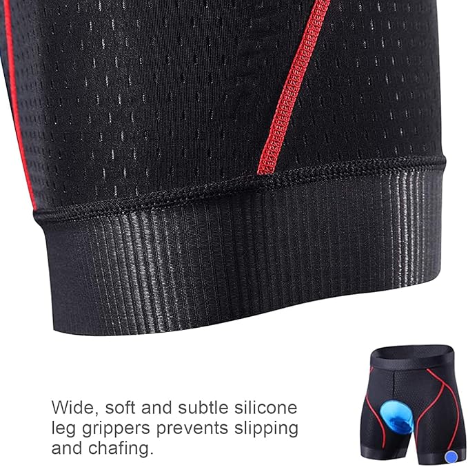 Souke Sports Men's Cycling Underwear Shorts 4D Padded Bike Bicycle MTB Liner Shorts with Anti-Slip Leg Grips