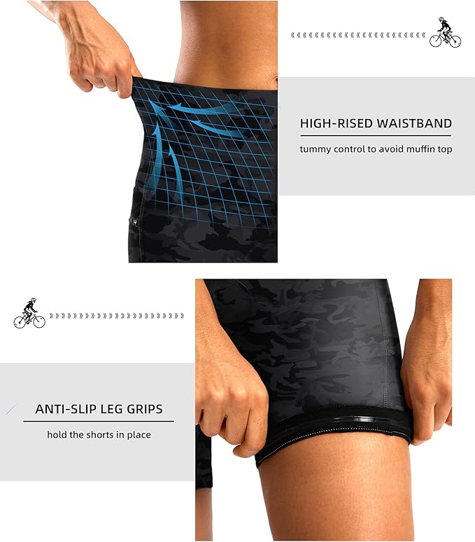 Women's 4D Padded Bike Shorts 5"/7" Riding Underwear Cycling Bicycle Road Biking Cycle Shorts for Women Zipper Pockets