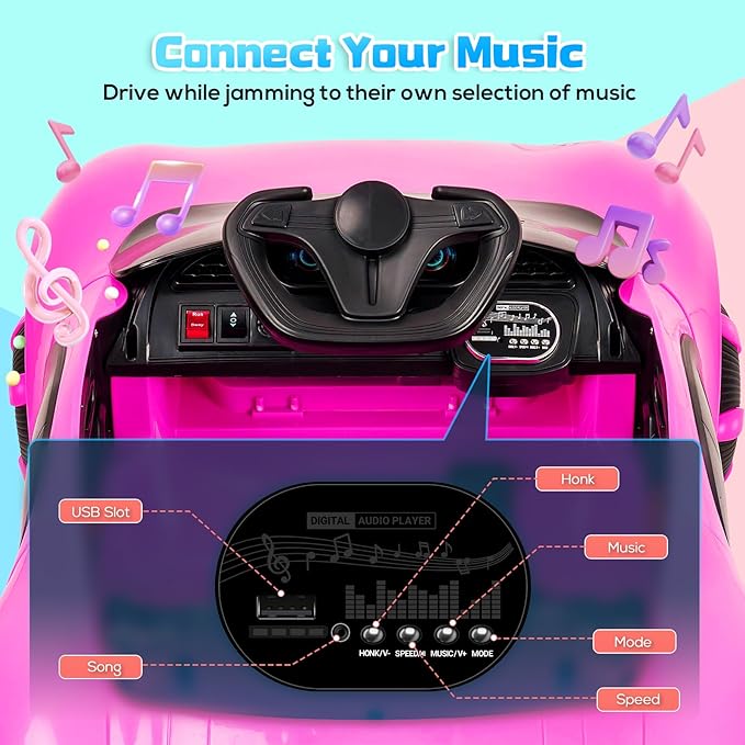 SEALIGHT 12V Kids Ride On Truck Car w/Parent Remote Control, Electric Car for Kids 4 * 380W Motors, 3 Speeds, Emergency Braking, LED Lights, Music & Horn, Kids Electric Vehicles for Boy Girl Gift