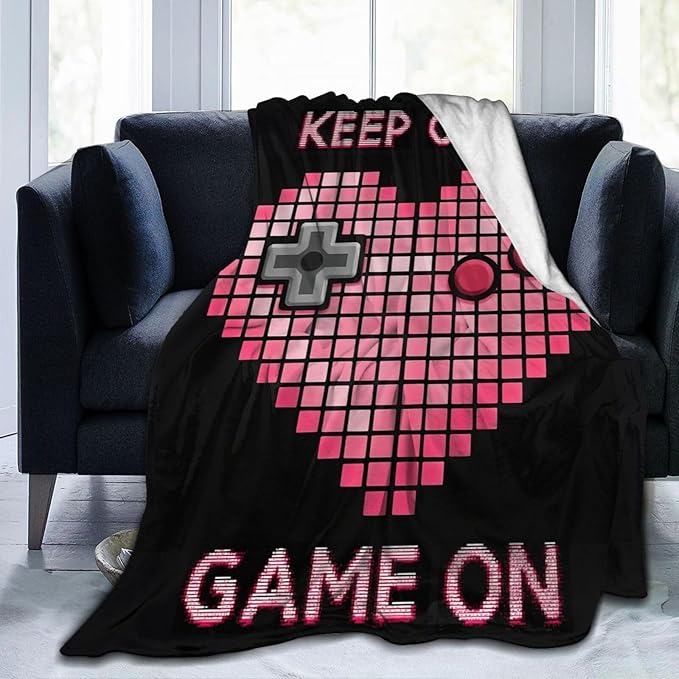 Gaming Blanket Gifts for Girls Boys Gamer Throw Blankets Cozy Plush Fleece Video Game Decor Flannel Fuzzy for Kids 60"X50"