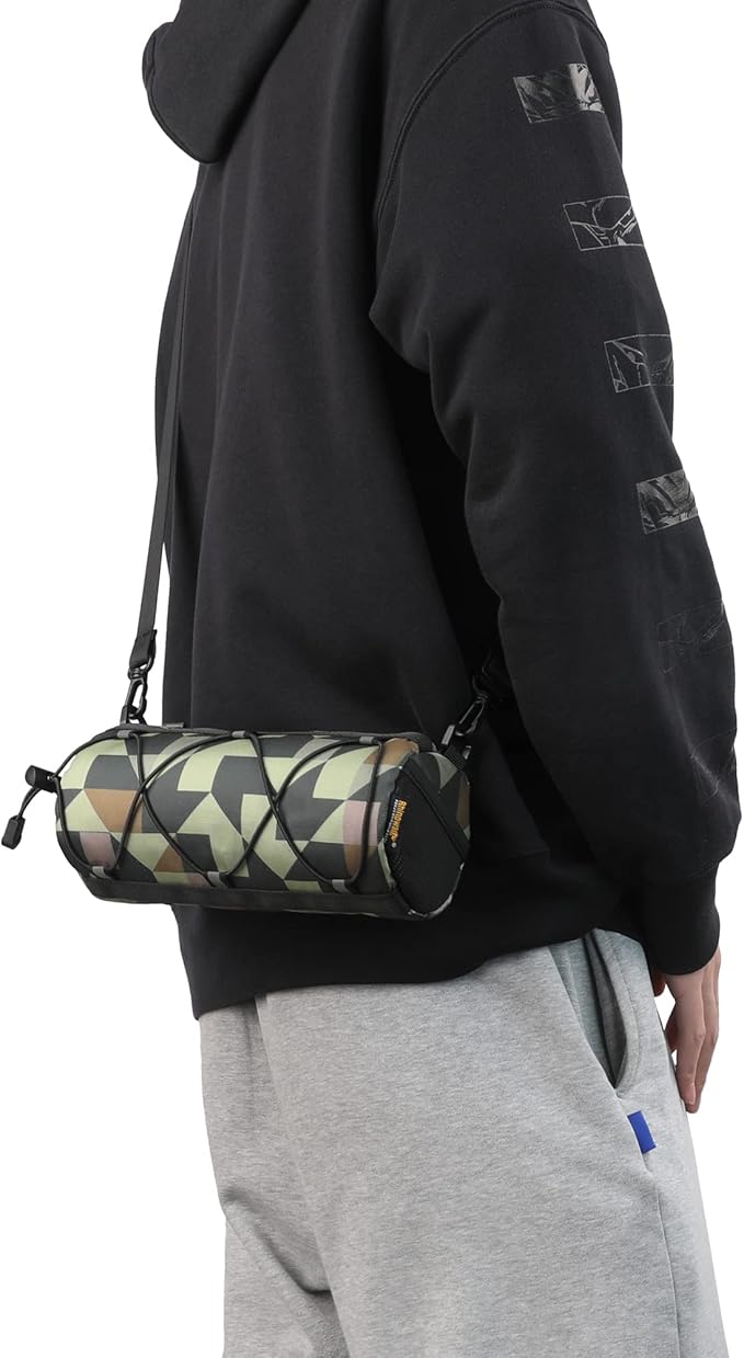 Rhinowalk Bike Handlebar Bag, Bicycle Front Bag Frame Storage Roll Bag Mountain Road Bikes Commuter Shoulder Bag Professional Cycling Accessories