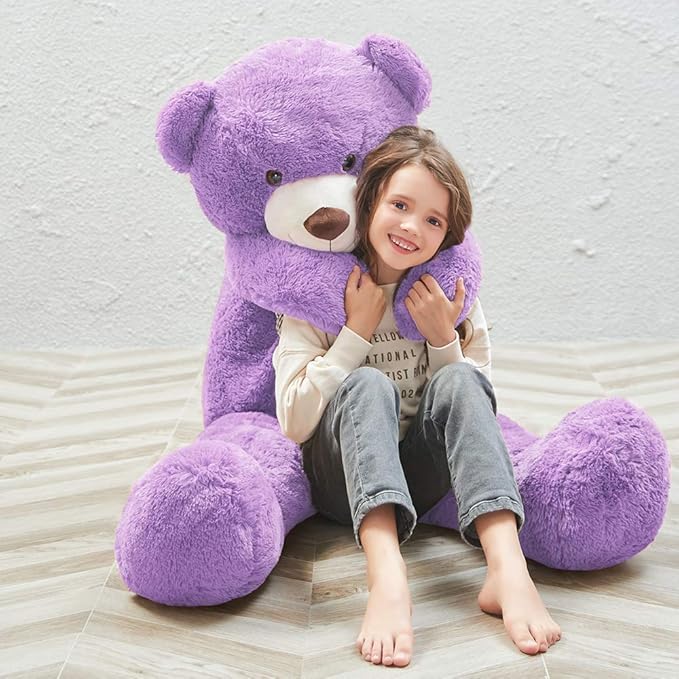 MaoGoLan Giant Purple Teddy Bear 55" Life Size Huge Plush Massive Stuffed Animals for Girlfriend Kids Boyfriend