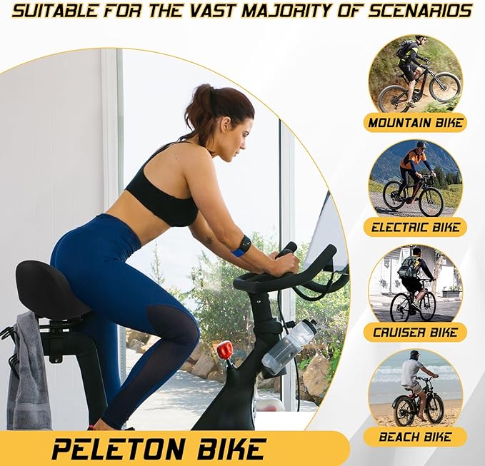 BUCKLOS New Noseless Bike Seat for Comfort Men&Women Extra Wide Bicycle Seat Cushion Oversized Comfortabele Foam Padded Bike Saddle for Peloton Exercise Bike Ebike Cruiser Bikes