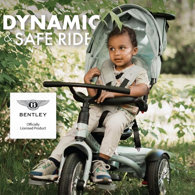 Bentley Kids Trike - All Terrain Toddler Bike 6-in-1, Officially Designed by Bentley Motors UK; Baby to Big Kid Tricycle is a Compelling Statement of Performance & Luxury, Jetstream Blue (6m-5y+)