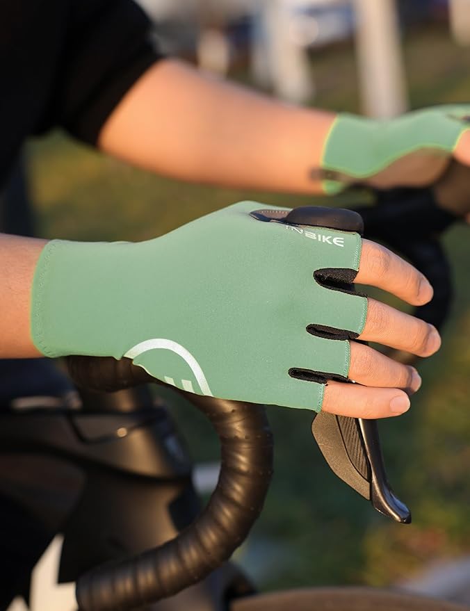 INBIKE Cycling Gloves for Men Women, Breathable Bike Gloves Lightweight Half Finger Biking Glove Mountain Road Bicycle