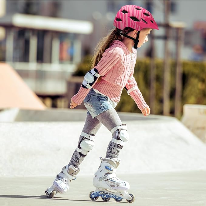 Adjustable Toddler Helmet, Kids Bike Helmets for Boys Girls 3-5/4-6/5-8 Years, Protective Gear Set for Bicycling/Skateboarding/Rollerblading/Scootering