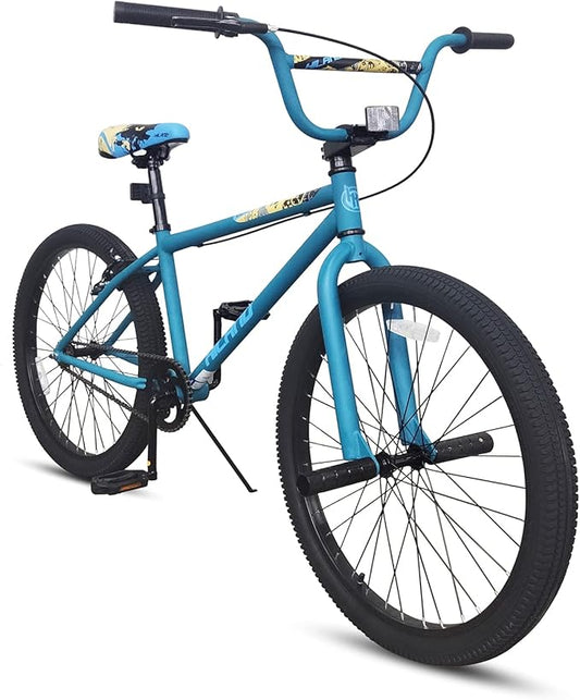 Hiland 24 26 inch BMX Bike for for Teen Bike and Adult Bikes, Beginner-Level BMX to Advanced Riders with 2 Pegs, Bicycles for Men and Women, Multiple Colors