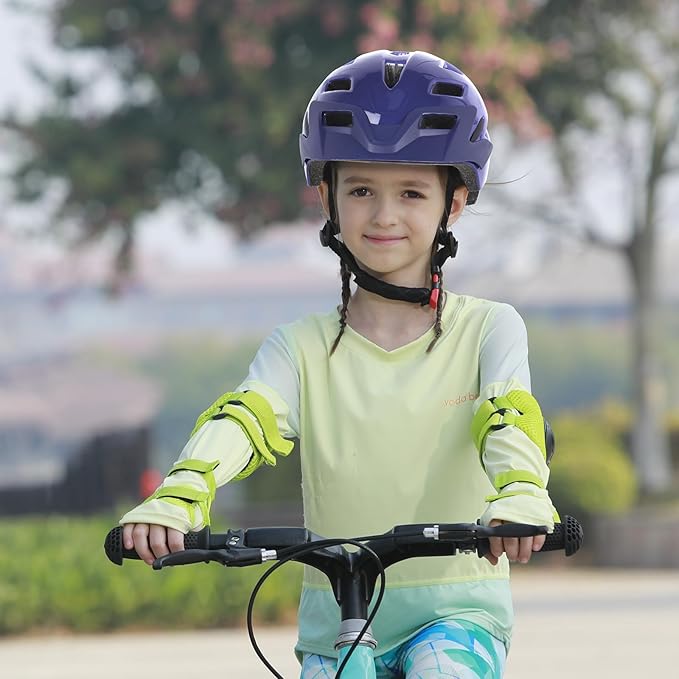 Kids Bike Helmet, Youth Toddler Boys Girls Helmets, 2 Size Adjustable for Ages 2-3-5-8-14 Years, Child Helmet with Visor and LED Light, Lightweight Multi-Sport Bicycle Scooter Cycling Helmets