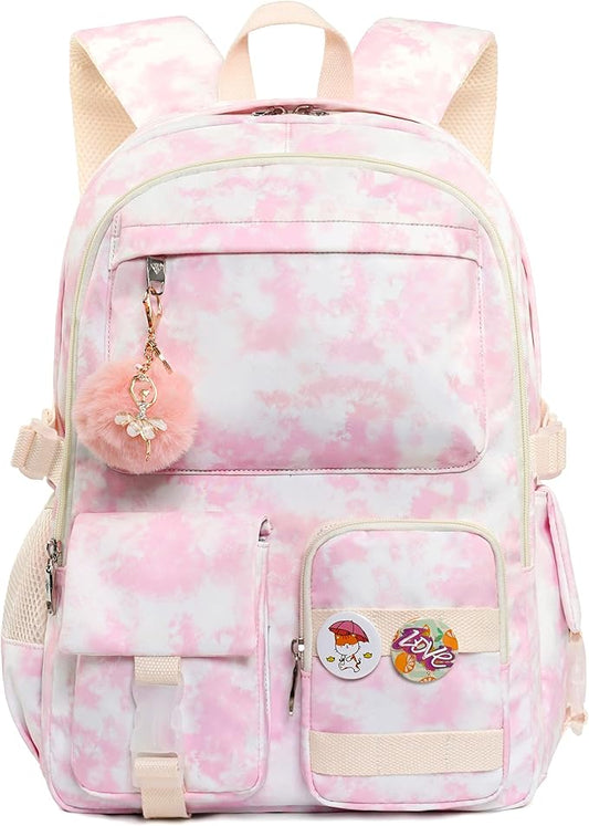 Hidds Laptop Backpacks 16 Inch School Bag College Backpack Anti Theft Travel Casual Daypack Bags Cute Bookbags Large Colorfull Carry on Back Pack for Teens Girls Women Students (Pink-1)