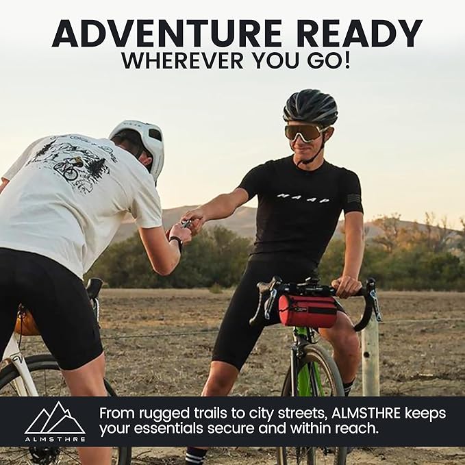 Signature Bar Bag – Rust Red | Hard-Shell Bike Handlebar Bag with Waterproof Zippers & Adjustable Straps | Lightweight Bicycle Handlebar Bag, Compatible with Road, Gravel & MTB Bikes