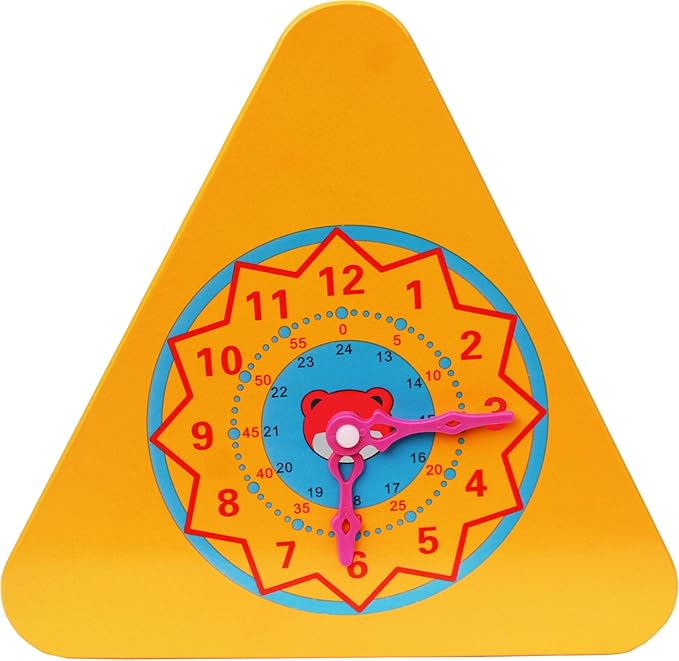 TOWO Wooden Activity Centre Triangle Toys - flip Flop Alphabet Blocks Abacus Clock - Activity Cube for Toddlers 5 in 1- for Babies Montessori Learning-Wooden Toys for 1 Year Old