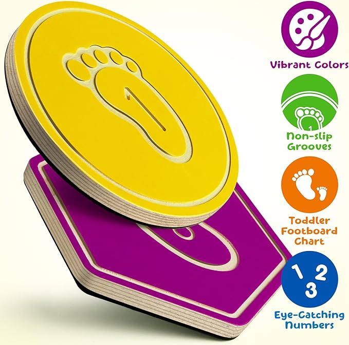 Wooden Balance Stepping Stones for Kids, Toddler Balance Beam Toy(Multi-Shape and Colored)