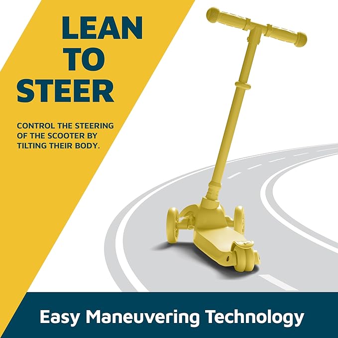 Lifemaster Mini 3-Wheel Kids Scooter with Multi-Color Wheel Lights – 4-Height Adjustable Handlebar, Wide Anti-Slip Deck, Child Safety Certified, Boys & Girls Ages 2+ Supports Up to 110 lbs