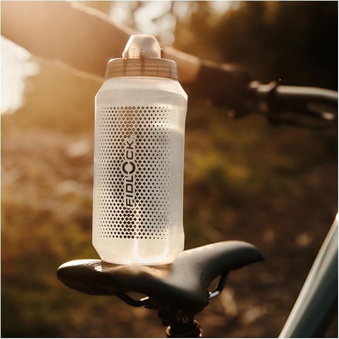 FIDLOCK Twist Bottle 750ml/25oz + Base Systems | New Leak-Proof, Self-Sealing Bottle Cap | Bike Water Bottle Holder with No Screws & Attached Bottle | Cage Free Magnetic Rack | Clear