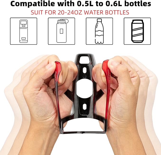 ROCKBROS Bike Water Bottle Holder Ultra-Light Bicycle Bottle Cages with Screws Tool, Universal Bike Cup Holder Rack for Road MTB Bikes