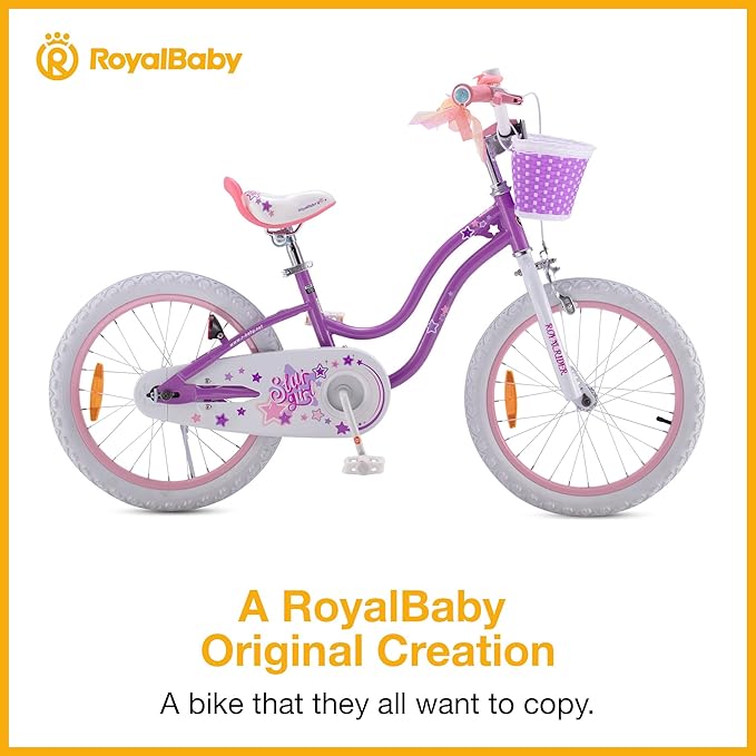 RoyalBaby Girls Bike Classic & EZ Kids Bike, Balance and Pedal Bicycle, 12 14 16 18 20 Inch Toddlers to Big Kids 3-10 Years