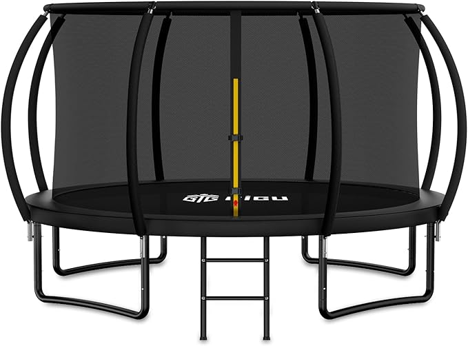 Gigu 10FT 12FT 14FT 15FT 16FT Recreational Trampolines with Enclosure Net and Ladder and Anti-Rust Coating, ASTM Approved Trampoline Outdoor for Kids and Adults Outdoor Yard Trampolines