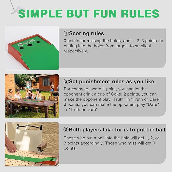 Golf Desktop Tabletop Putting Game Fun Office Desk Golf Christmas Stocking Stuffers, Golf Gift for Dad Husband Boyfriend Coworkers Executive Man Golfers Table Desk Top Golf Game for Adults