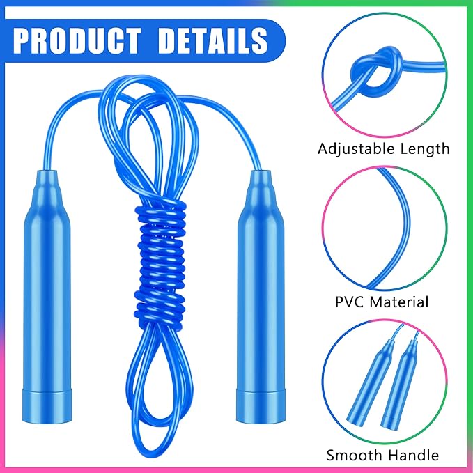 Aodaer Kids Jump Rope Set Colorful Outdoor Jump Ropes 7.3 Feet Adjustable Skipping Ropes for Outdoor Fun Activity Great Party Favor